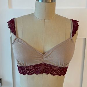 Eberjey Bralette Size Small Nude and Plum